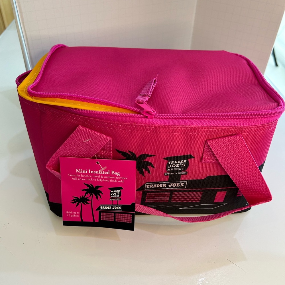 Trader Joe’s Mini Insulated Tote in Rare hot pink
